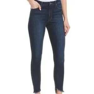 JOES JEANS Flawless The Charlie High Rise Skinny Ankle Raw Hem Dark Wash Size 27